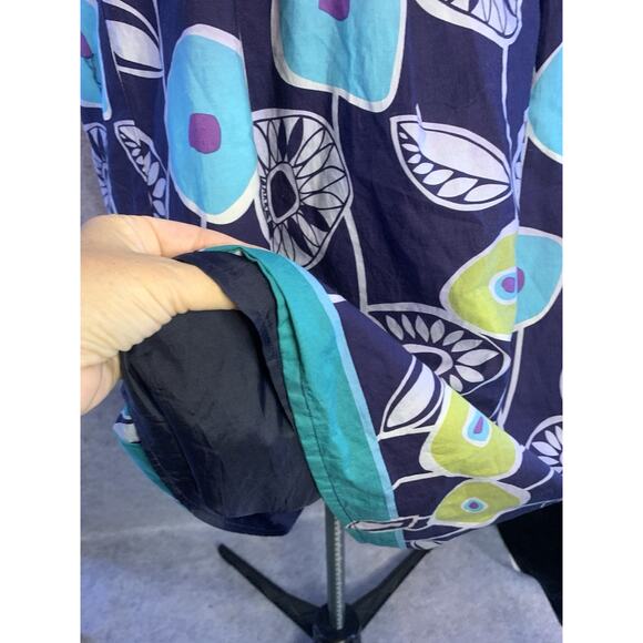 OC By OC Navy Flowered Sundress, Modern Print, Women’s Size 12, Summer Frock - Picture 5 of 13